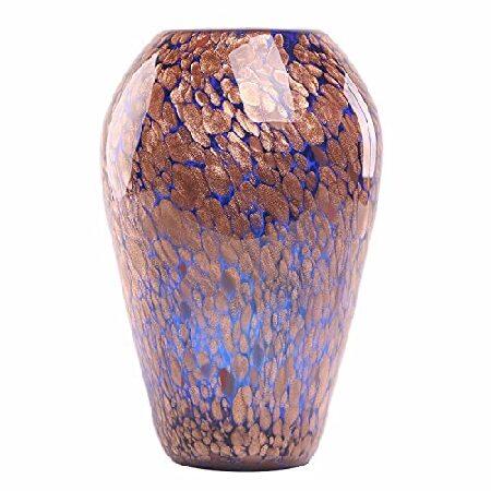 アメリカから厳選した大人気商品を最安値で！【人気商品】Hand Bl0wn Blue Art Glass Vase Stunning H0me Dec0r Accent (Blue)【並行輸入】