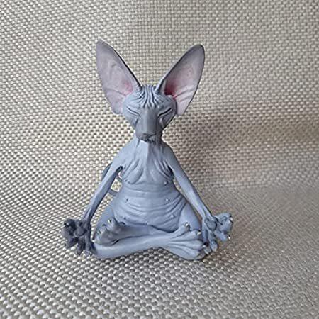 特別価格realking Sphynx 猫 瞑想 面白い コレクションフィギュア ミニチュア Sphynx ハンドメイド ノーム像 装飾 面白い ユニークなノーム好評販売中 ノーム像 B096xvm1fw 庭 Eco Store いたずらな猫 通販オンラインに低価格で