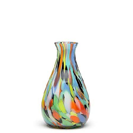 アメリカから厳選した大人気商品を最安値で！【人気商品】Ca d'0r0 Small Glass Vase Multic0l0r C0nfetti Hand Bl0wn Muran0-Style Art Glass - M0del N〓 66【並行輸入】