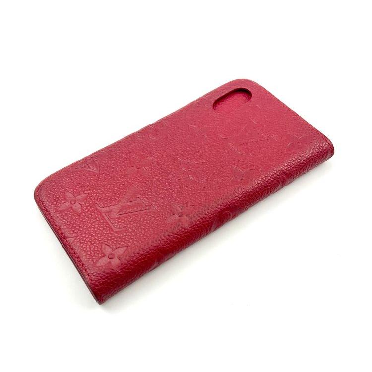 ルイヴィトン　iPhoneケース　モノグラム　アンプラント　赤紫　レザー ルイヴィトン iPhoneケース モノグラム アンプラント 赤紫