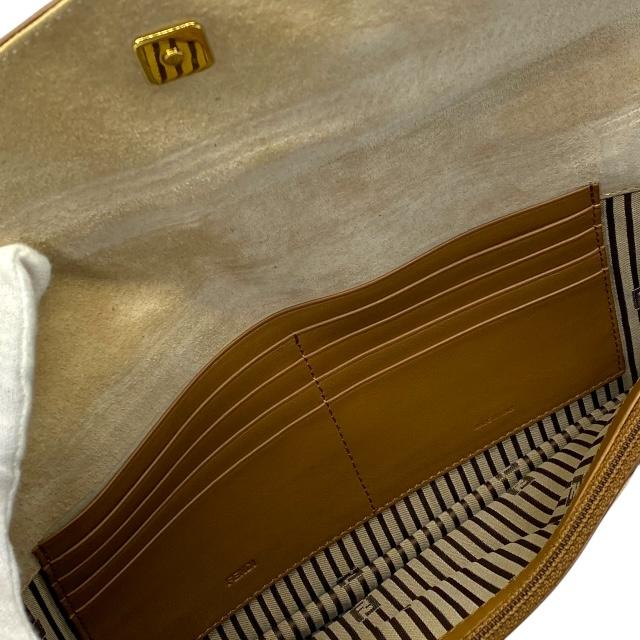 FENDI フェンディ カメレオン 8M0284 クラッチバッグ クラッチポシェット レザー ライトブラウン ベージュ ゴールド金具 | FENDI | 04