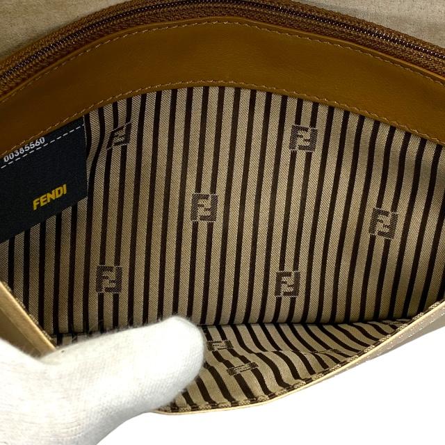FENDI フェンディ カメレオン 8M0284 クラッチバッグ クラッチポシェット レザー ライトブラウン ベージュ ゴールド金具 | FENDI | 07
