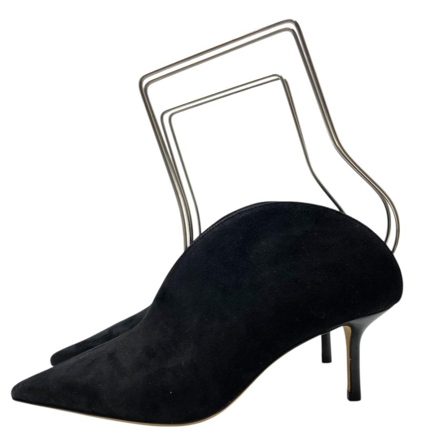 未使用 ジミーチュウ ポインテッドトゥパンプス ヒール パンプス ブラック レザー スエード JIMMY CHOO [サイズ36 (約23cm)]_2