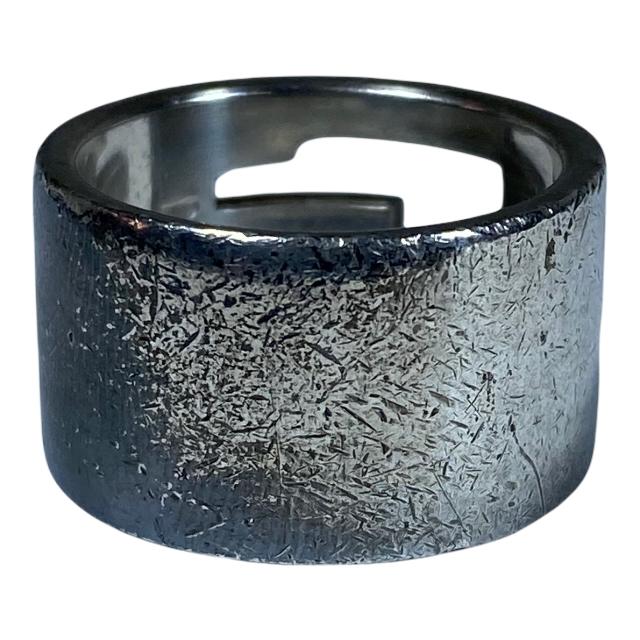 GUCCI グッチ Gロゴカット リング 指輪 アクセサリー 幅広 シルバー