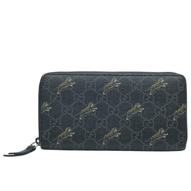✨極上美品✨GUCCI GGスプリーム タイガー 長財布✨ グッチ長財布ラウンドファスナータイガーGGスプリーム