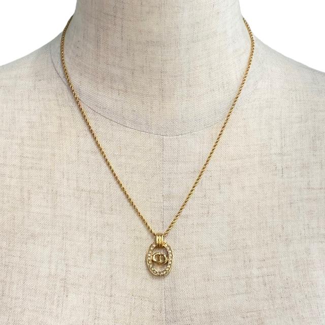 希少！！】 クリスチャン アクセサリー ゴールド ネックレス ロング CD