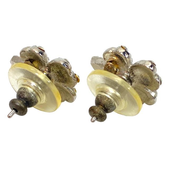 CHANEL シャネル ピアス シルバー ラインストーン クローバー