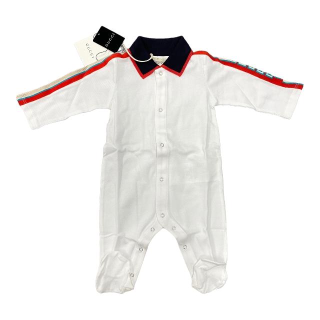 【未使用】GUCCI グッチ ベビー服 ロンパース オールインワン 長袖 ストライプ ジャガード ロゴ ホワイト【表記サイズ 3/6】  :0111-d246n:SENSE Yahoo!ショッピング店 - 通販 - Yahoo!ショッピング