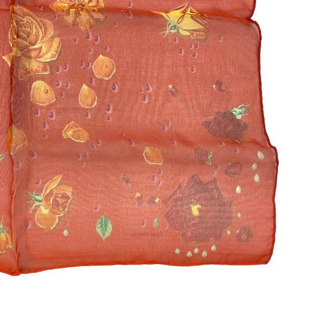 HERMES エルメス スカーフ カレ45 プチカレ フラワー 花 バラ モチーフ