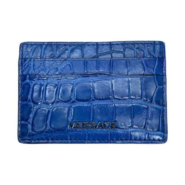 VERSACE ヴェルサーチ ヴェルサーチェ クロコレザー カードケース 名刺入 関税込】新作◇VERSACE ヴェルサーチェ◇グレカ カードケース