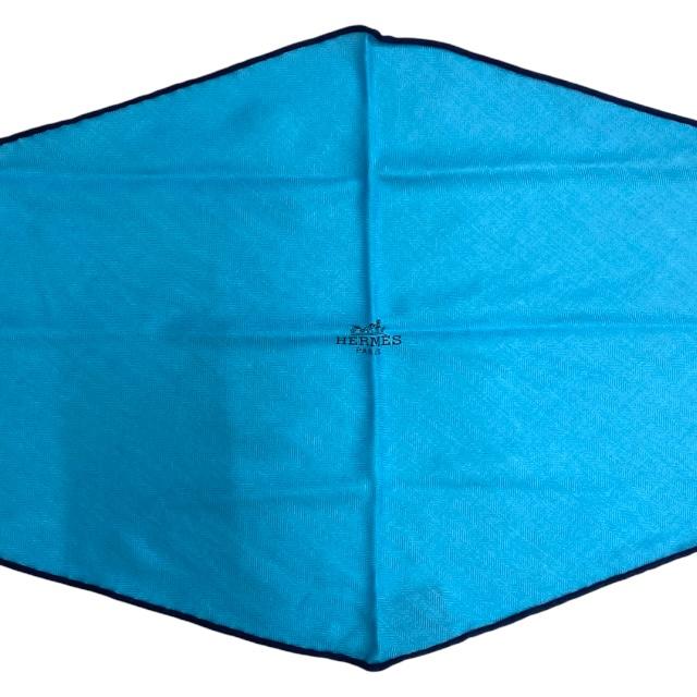 【美品】HERMES エルメス ロザンジュ スカーフ ストール ひし形スカーフ アクセサリー カシミヤ シルク ロゴ ブルー | HERMES | 02