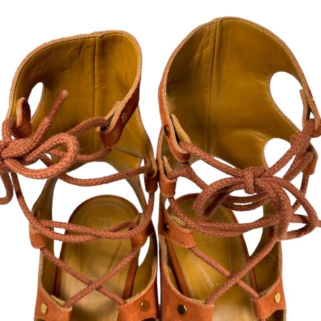 未使用美品】Chloe クロエ CH24522 レースアップ ヒール サンダル 靴 