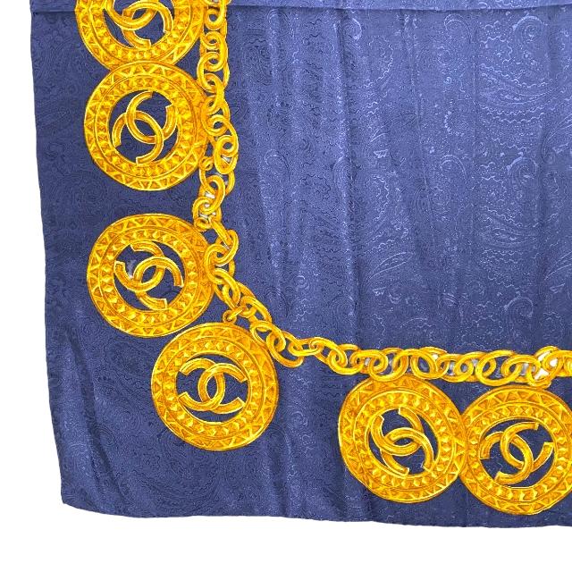 CHANEL シャネル 大判 スカーフ ストール シルク 100％ ココマーク
