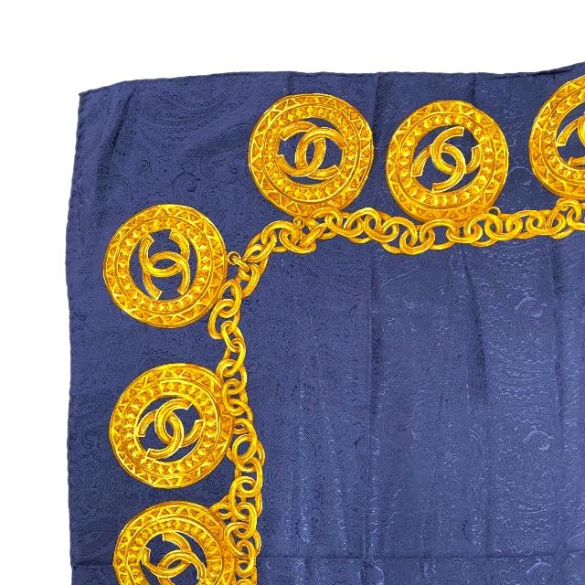 CHANEL シャネル 大判 スカーフ ストール シルク 100％ ココマーク