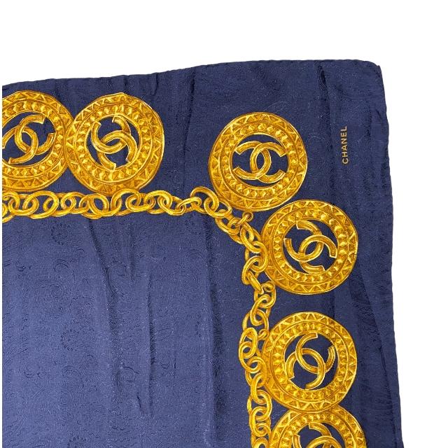 CHANEL シャネル 大判 スカーフ ストール シルク 100％ ココマーク