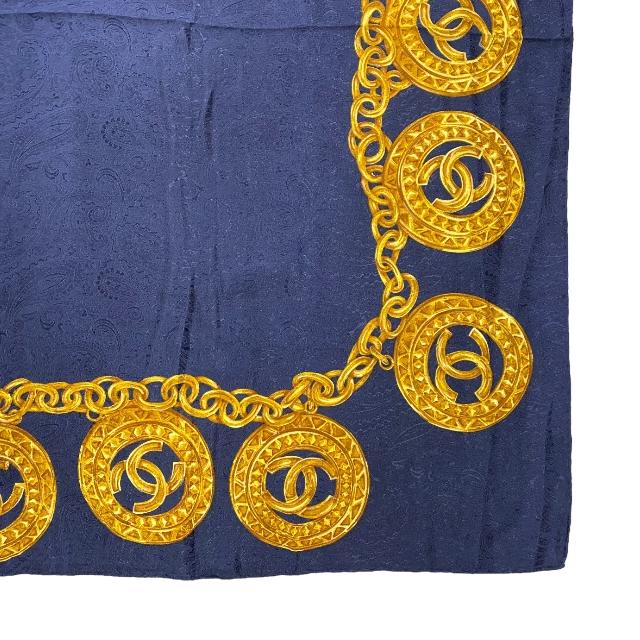 CHANEL シャネル 大判 スカーフ ストール シルク 100％ ココマーク