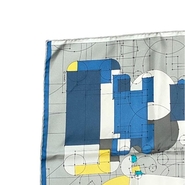 美品】HERMES エルメス カレ90 ECHEC AU ROI チェックメイト スカーフ 