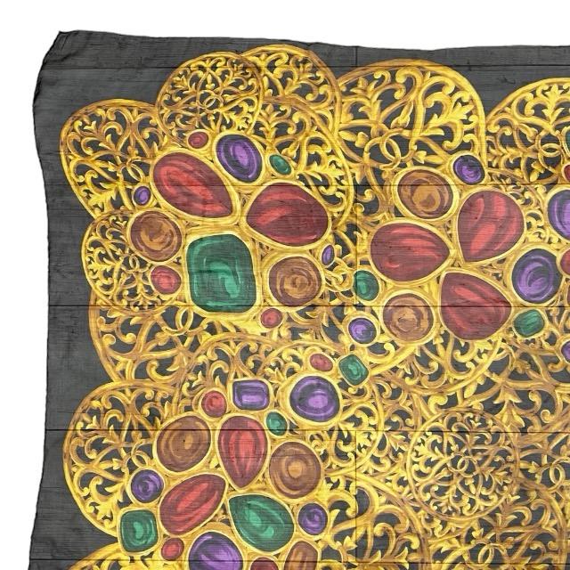 CHANEL シャネル 大判 スカーフ ストール 宝石 ジュエリー