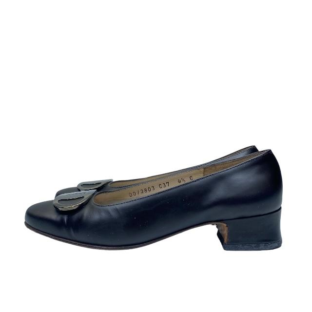 美品 フェラガモ パンプス ヴァラ チャンキーヒール 保存箱 袋付き FERRAGAMO Salvatore Ferragamo フェラガモ パンプス シューズ