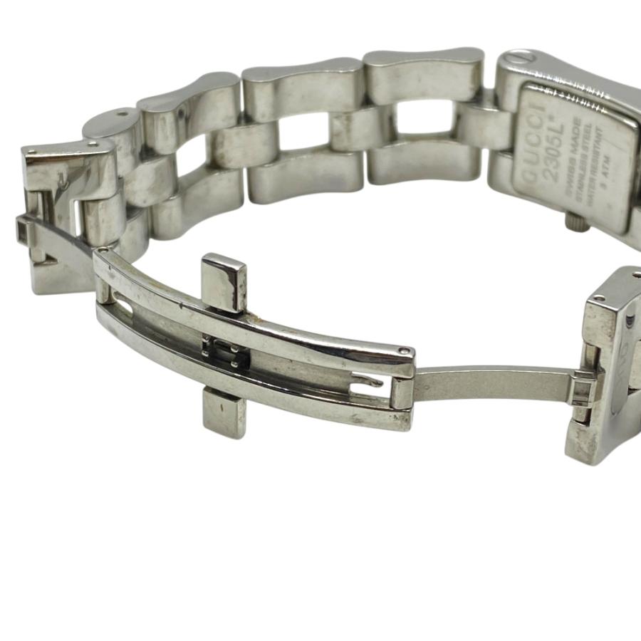 稼働品 グッチ 2305L 腕時計　時計 クオーツ ウォーターレジスタント 3ATM スクエア ステンレススチール ST ブラック×シルバー GUCCI | GUCCI | 07