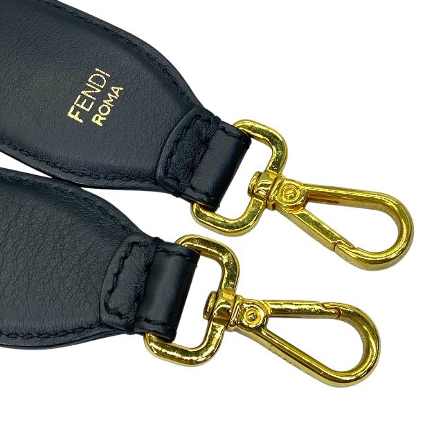 超美品 フェンディ ストラップユー ショルダーストラップ ブラック ゴールド金具 FENDI（フェンディ） ストラップユー ロング ショルダーストラップ