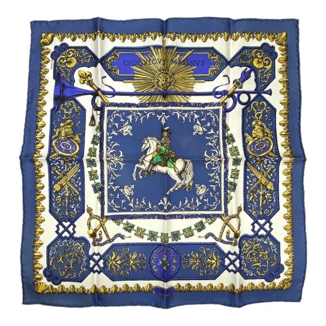 HERMES エルメス ハンカチ スカーフ シルク カレ40 ビンテージ 白い馬