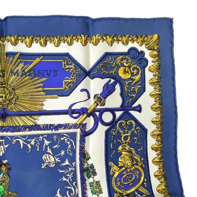 HERMES エルメス ハンカチ スカーフ シルク カレ40 ビンテージ 白い馬