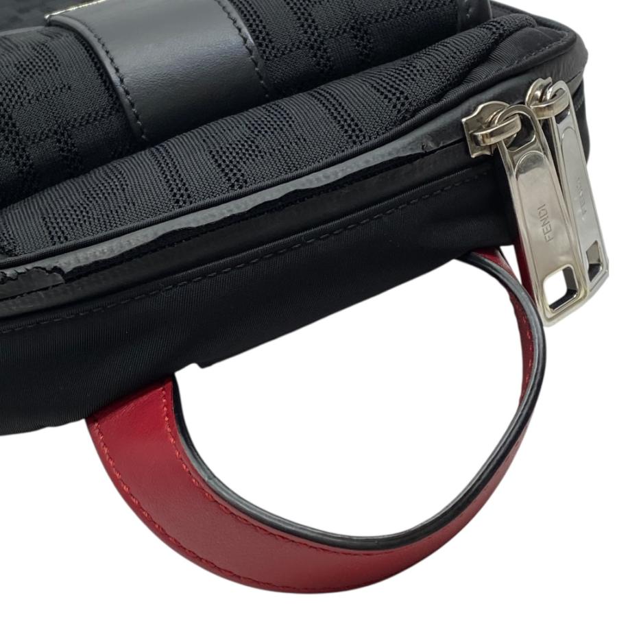 フェンディ FENDI ズッカ FF柄 7VZ049 ベルトバッグ  カバン クロス ボディバッグ ショルダーバッグ ファブリック/レザー NERO ブラック/レッド FENDI（フェンディ） ズッカ クロスボディバッグ ショルダーバッグ FF