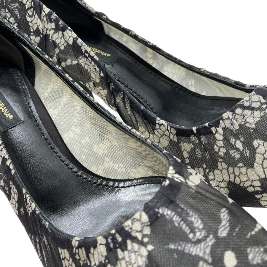 ドルチェ&ガッバーナ ヒール パンプス シューズ メッシュ ブラック ホワイト ドルガバ DOLCE&GABBANA サイズ37(約24cm)]_5