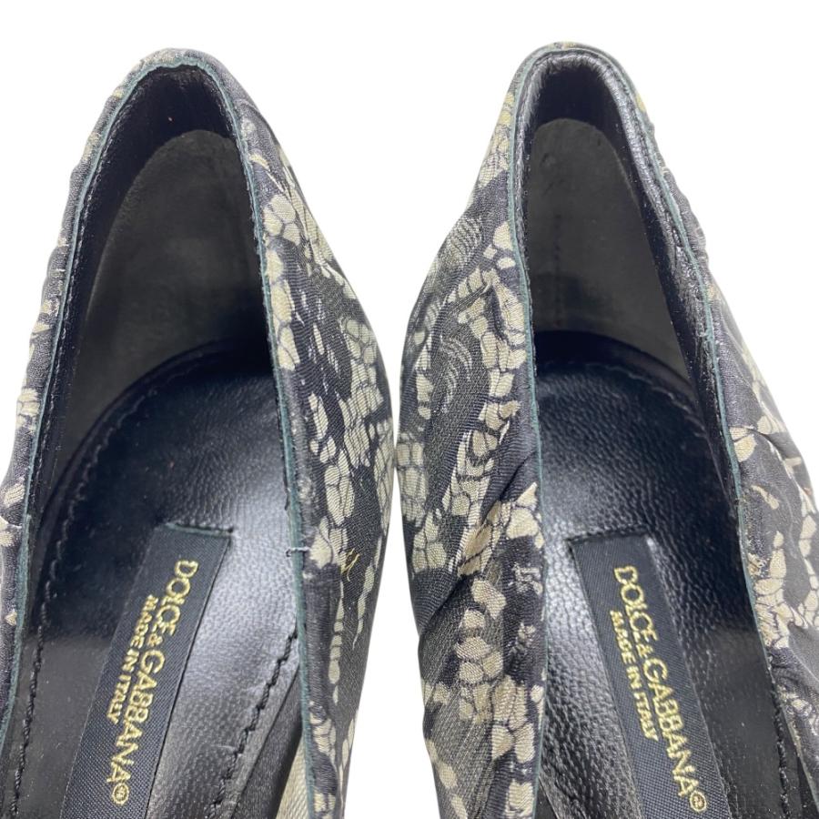 ドルチェ&ガッバーナ ヒール パンプス シューズ メッシュ ブラック ホワイト ドルガバ DOLCE&GABBANA サイズ37(約24cm)]_6