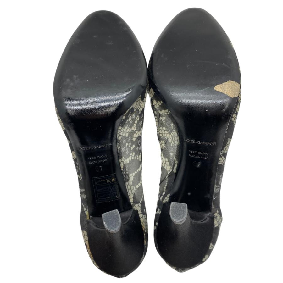 ドルチェ&ガッバーナ ヒール パンプス シューズ メッシュ ブラック ホワイト ドルガバ DOLCE&GABBANA サイズ37(約24cm)]_9