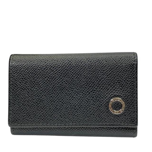BVLGARI（ブルガリ） 6連 キーケース コンパクト ロゴ レザー ブラック