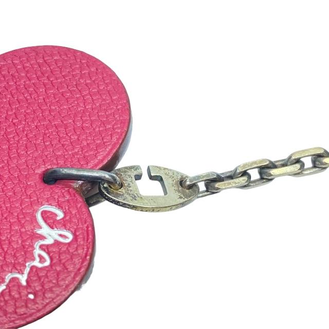 【美品】エルメス　レザーキーホルダー　ハート　バレンタイン限定　オレンジ×ピンク 美品】エルメス レザーキーホルダー ハート バレンタイン限定 オレンジ