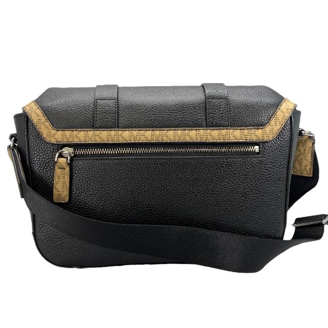 【美品】MICHAEL KORS マイケルコース メッセンジャーバッグ ショルダーバッグ クロスボディバッグ MK柄 ロゴ レザー ブラック_1