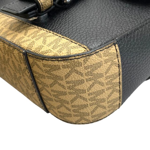【美品】MICHAEL KORS マイケルコース メッセンジャーバッグ ショルダーバッグ クロスボディバッグ MK柄 ロゴ レザー ブラック_3
