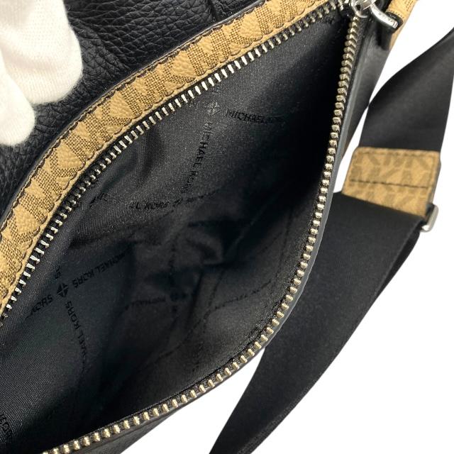 【美品】MICHAEL KORS マイケルコース メッセンジャーバッグ ショルダーバッグ クロスボディバッグ MK柄 ロゴ レザー ブラック_8