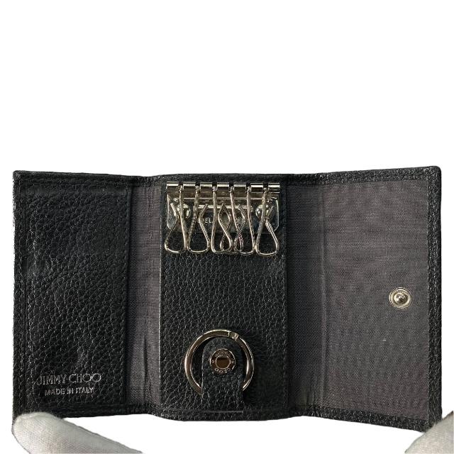 極美品＊ジミーチュウ スターエンボス レザー コインケース キーケース ブラック JIMMY CHOO Jimmy Choo ジミーチュウ コインケース CASEY-Z EMG