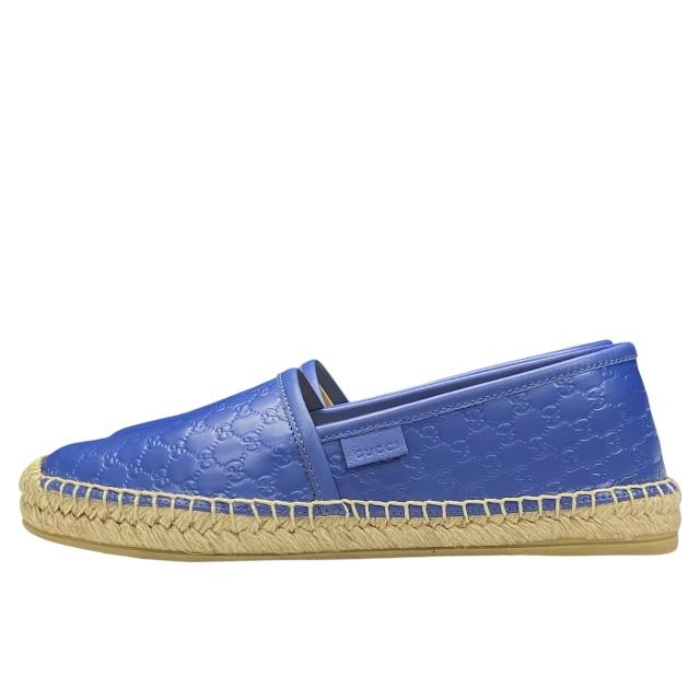 最終値下げ！GUCCI フラットシューズ ブルー GUCCI（グッチ） 【新品】GUCCI 567106 マイクロシマ エスパドリーユ