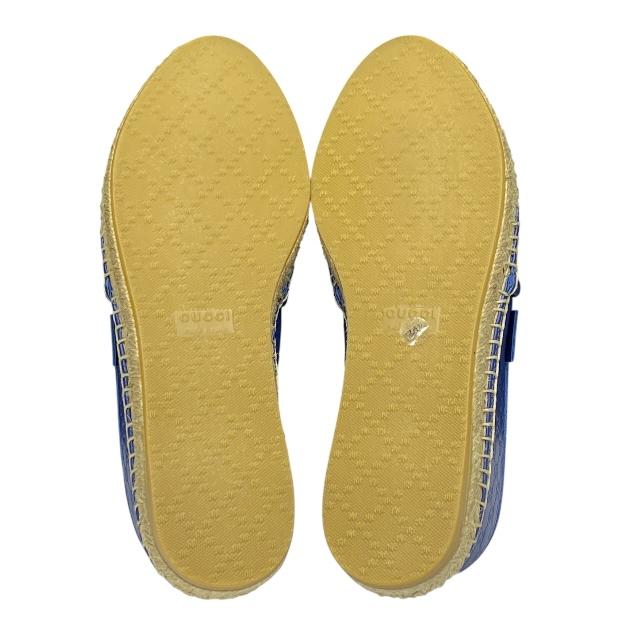 最終値下げ！GUCCI フラットシューズ ブルー GUCCI（グッチ） 【新品】GUCCI 567106 マイクロシマ エスパドリーユ