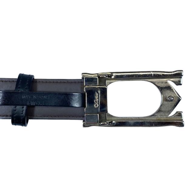 Cartier カルティエ 小物 ベルト レザー ブラック ロゴ シルバー金具
