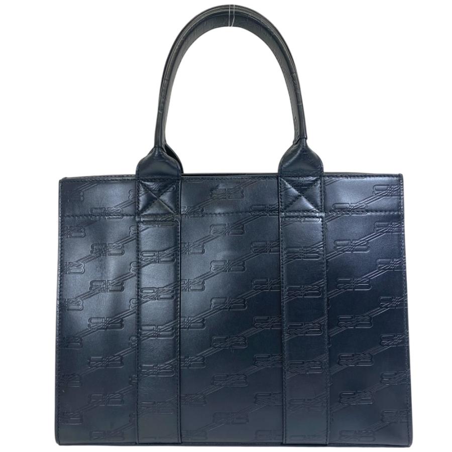 BALENCIAGA バレンシアガ トートバッグ bb柄 総柄 ブラック A4 BALENCIAGA（バレンシアガ） BBモノグラム ハードウェア ハンドバッグ