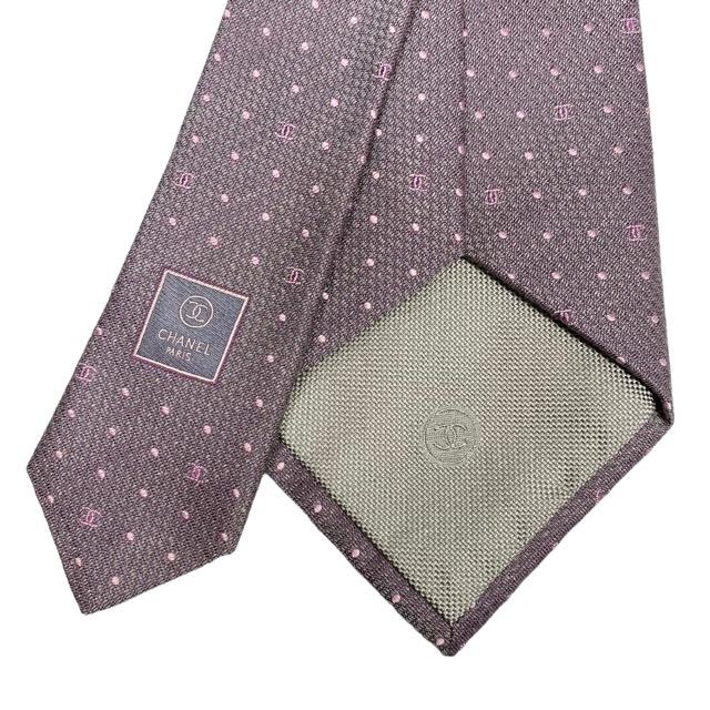 CHANEL シャネル ネクタイ ループタイ ロゴ ココマーク シルク ピンク