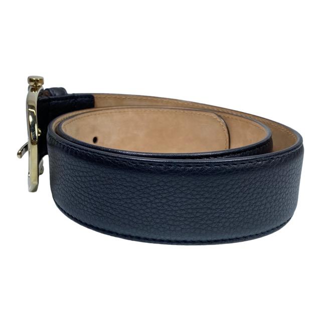 GUCCI グッチ ベルト 245885 レザー ブラック ゴールド [サイズ 80・32