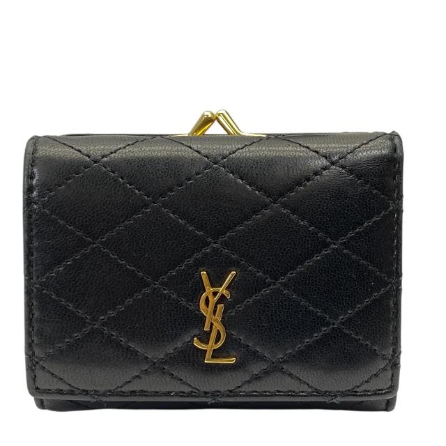 SAINT LAURENT みつ折り財布 ブラック コンパクトウォレット