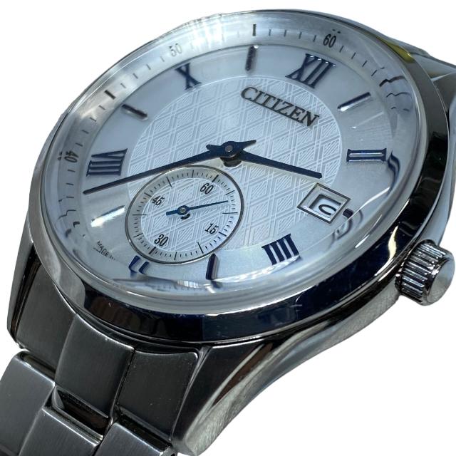 【稼働品】CITIZEN シチズン B690-S117518 スモールセコンド デイト エコドライブ ソーラー 腕時計 時計 シルバー ホワイト文字盤
