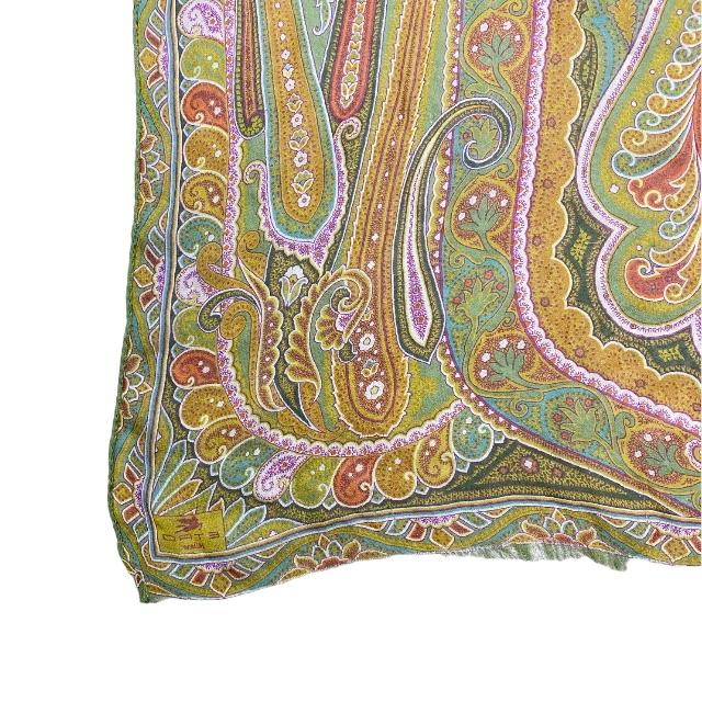 ETRO エトロ スカーフ ストール ショール ロゴ 総柄 ペイズリー