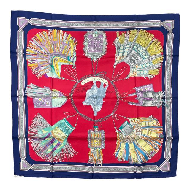 HERMES エルメス カレ90 CUIRS DE DESERT 砂漠の革飾り 大判 スカーフ