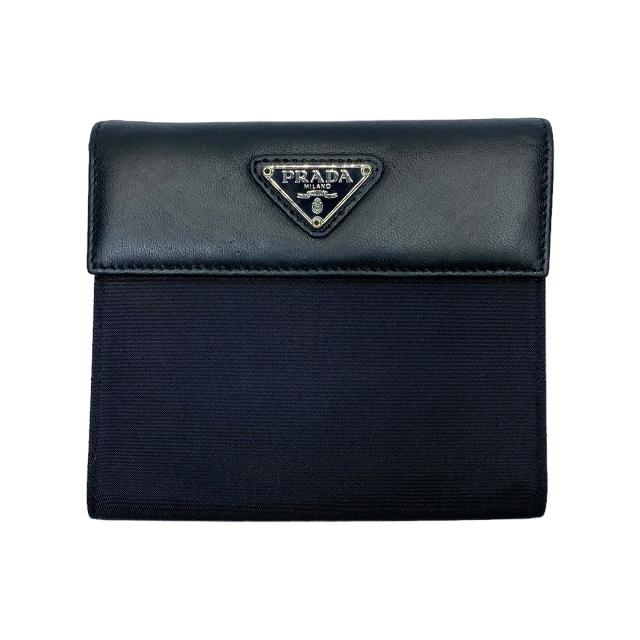 PRADA プラダ 三つ折り 財布 コンパクトウォレット 三角プレート  