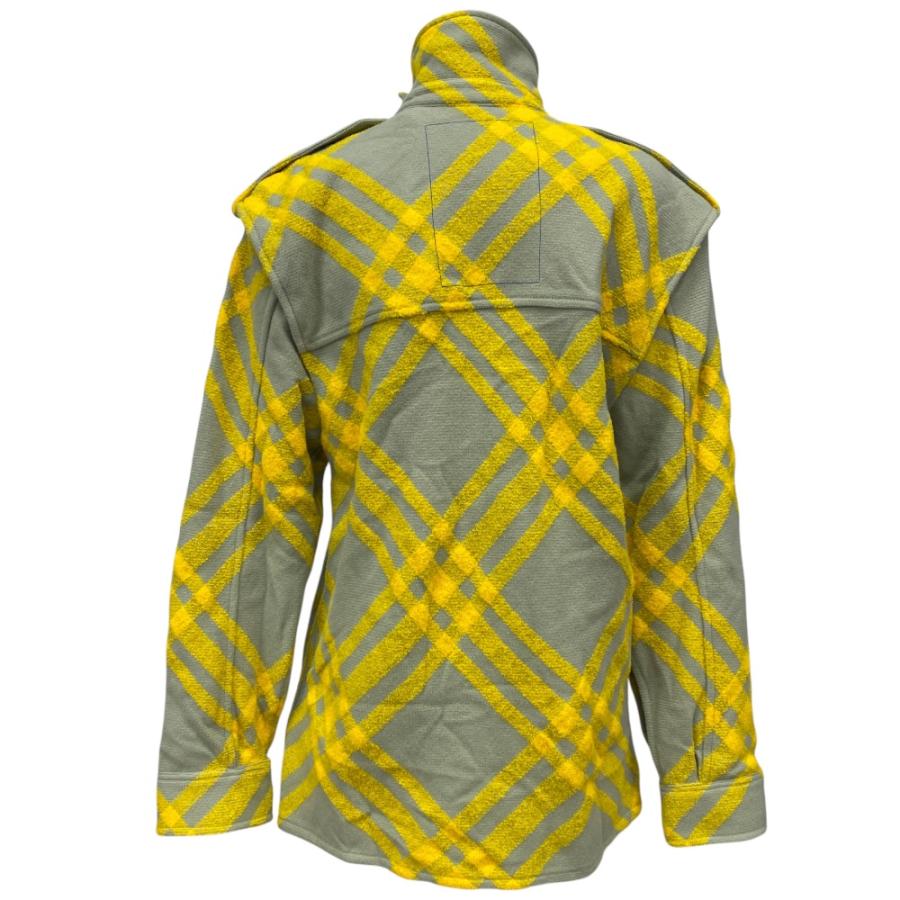 未使用 バーバリー ジャケット シャツ チェック ウール アルパカ イエロー グレー 8077274 BURBERRY [サイズIT36(S相当)]_2