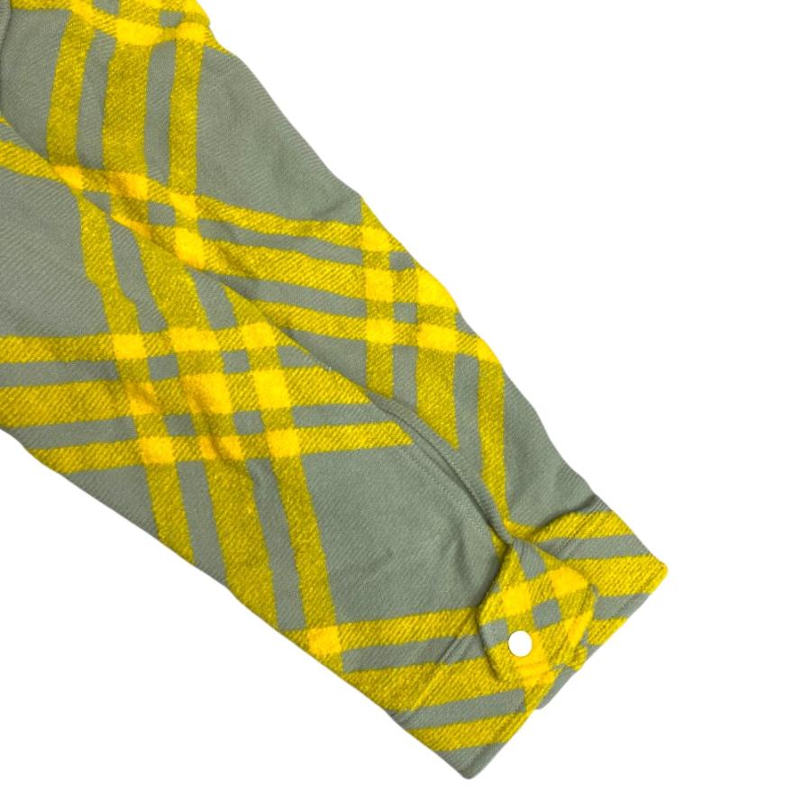未使用 バーバリー ジャケット シャツ チェック ウール アルパカ イエロー グレー 8077274 BURBERRY [サイズIT36(S相当)]_5